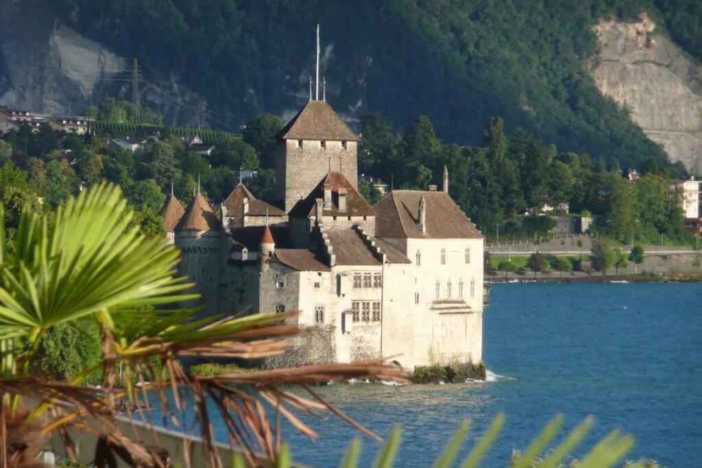 Studio Vue Panoramique Sur Le Lac Leman Veytaux Bagian luar foto